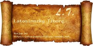 Latosinszky Tiborc névjegykártya